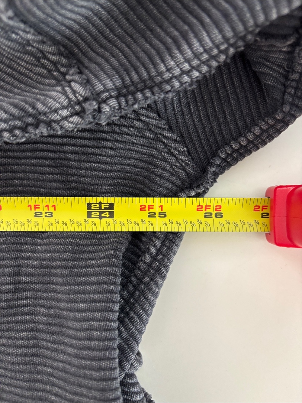 We The Free Ribbed Long Sleeve Top in Dark Grey Oversized Cotton Size Medium - Picture 7 of 10